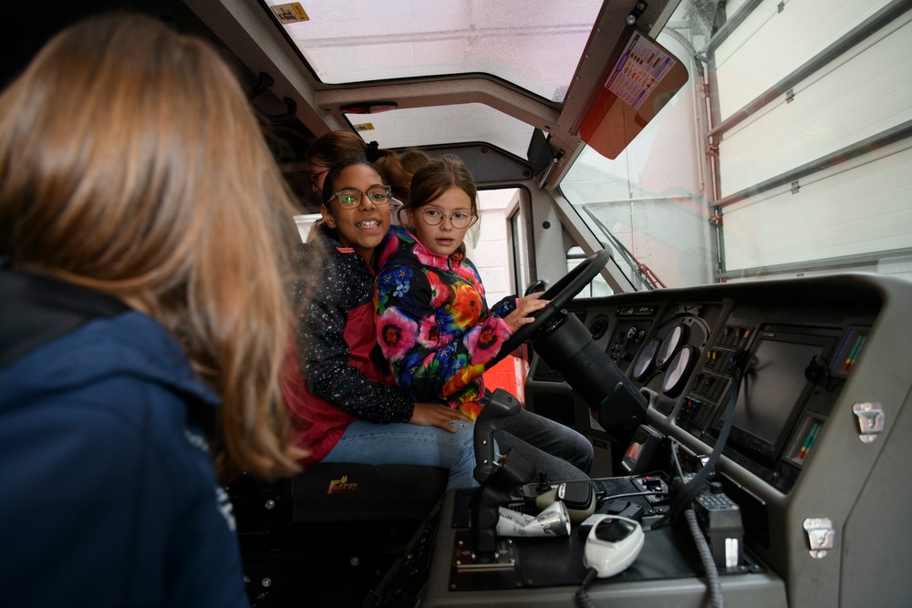 Local School visits Chièvres Air Base for Fire Prevention Week