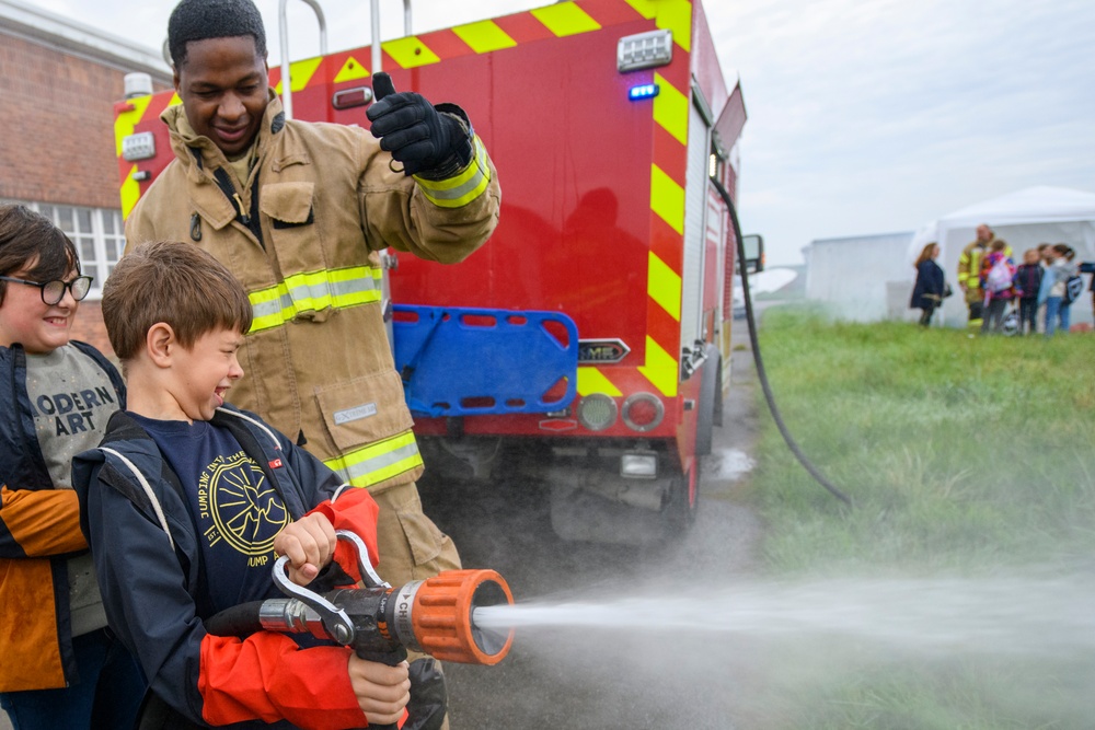 Local School visits Chièvres Air Base for Fire Prevention Week