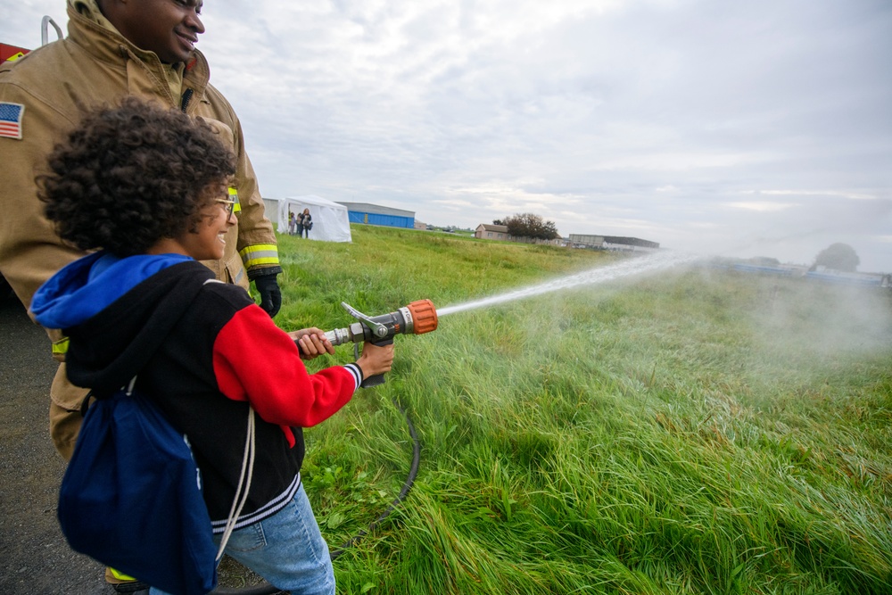 Local School visits Chièvres Air Base for Fire Prevention Week