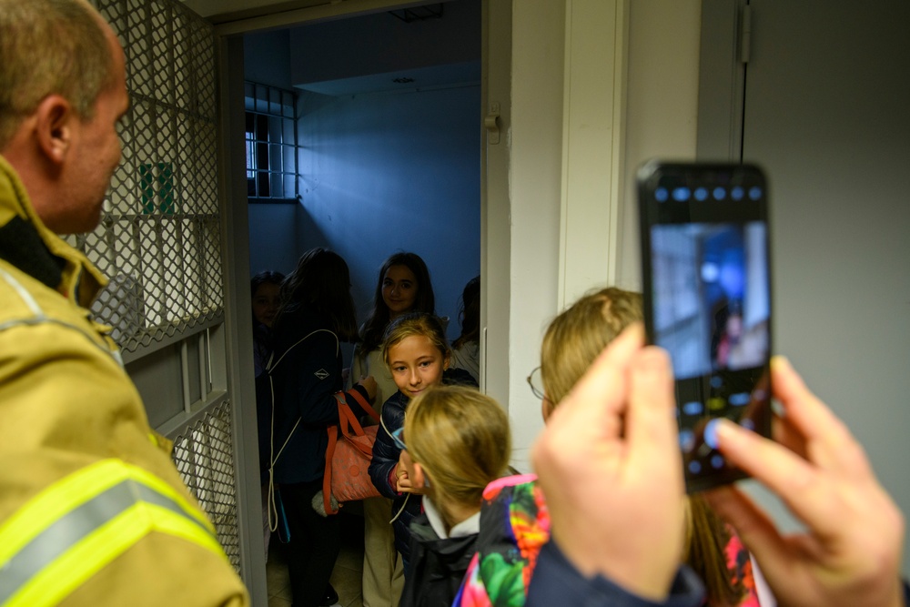 Local School visits Chièvres Air Base for Fire Prevention Week