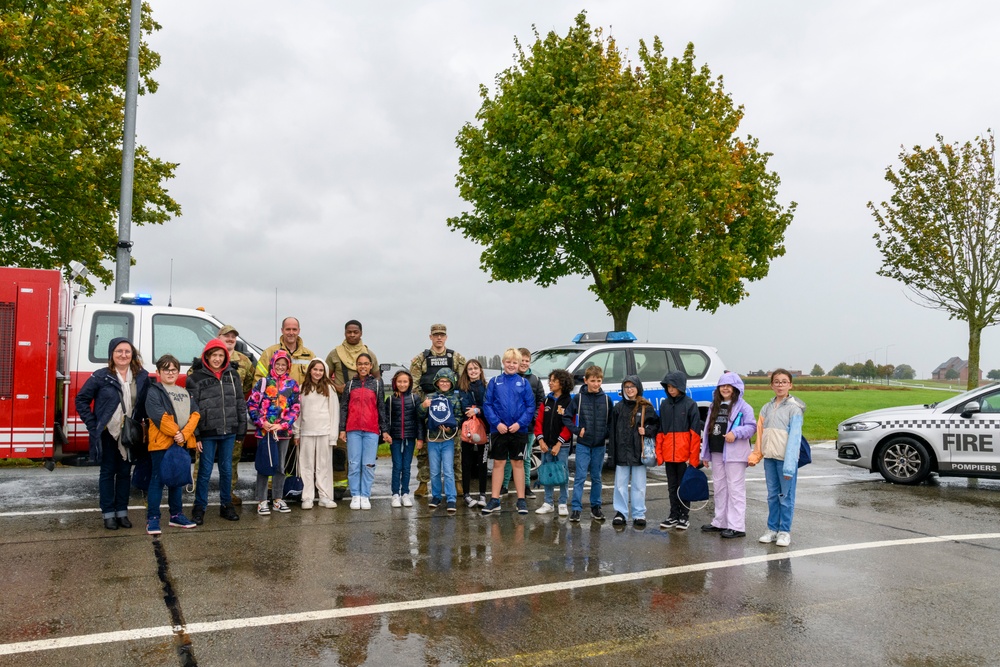 Local School visits Chièvres Air Base for Fire Prevention Week