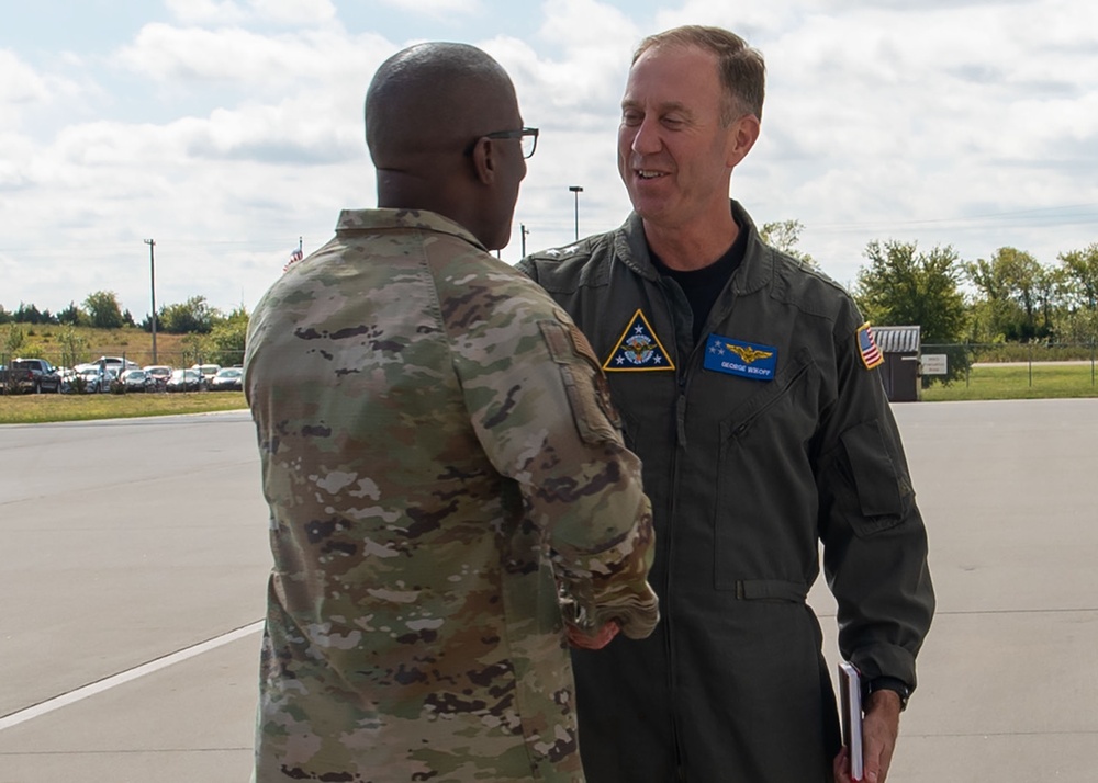 Rear Adm. Wikoff visit to Tinker AFB, Oklahoma