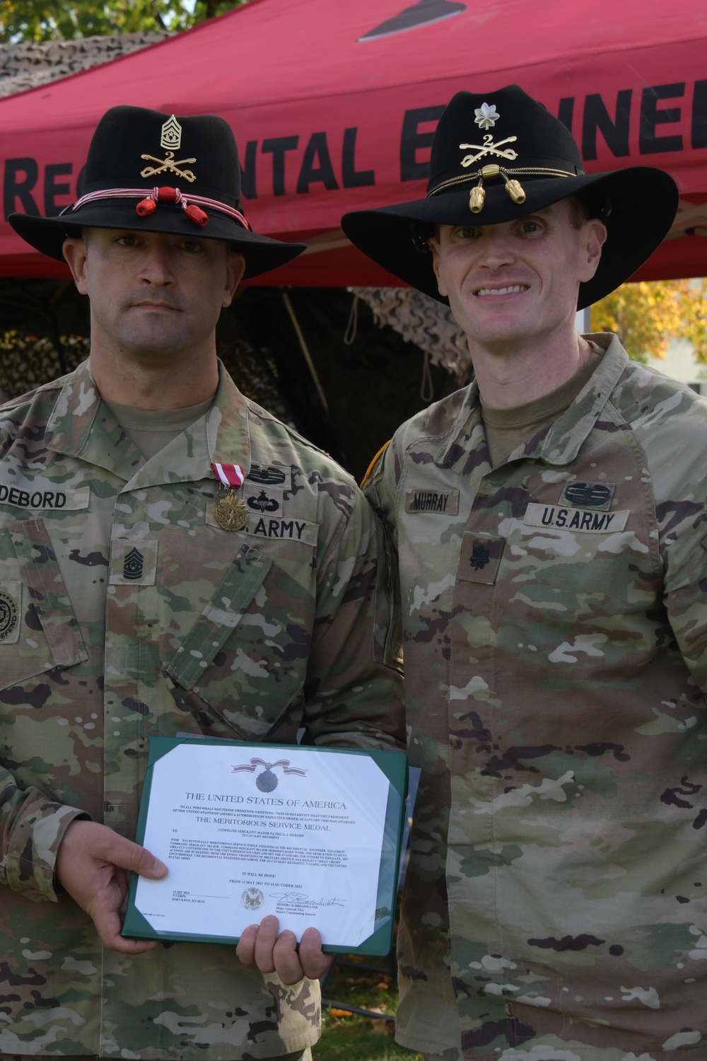 Regimental Engineer Squadron, 2d Cavalry Regiment Change of Responsibility