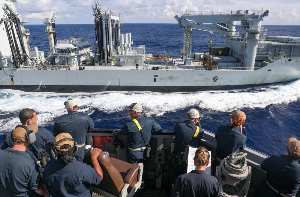 USS Dewey (DDG 105) Conducts Underway Replenishment with Royal Canadian Navy in South China Sea