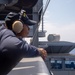 USS Ronald Reagan (CVN 76) Sailors stand lookout watch