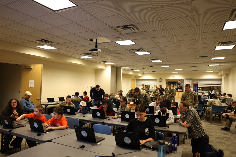 Soldiers and Government Civilians support Hackathon III at the Odenton, Md. Regional Library