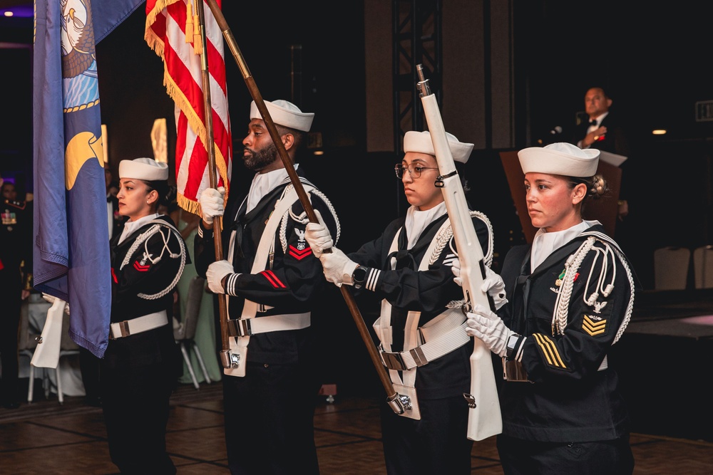 Color Guard parade the colors