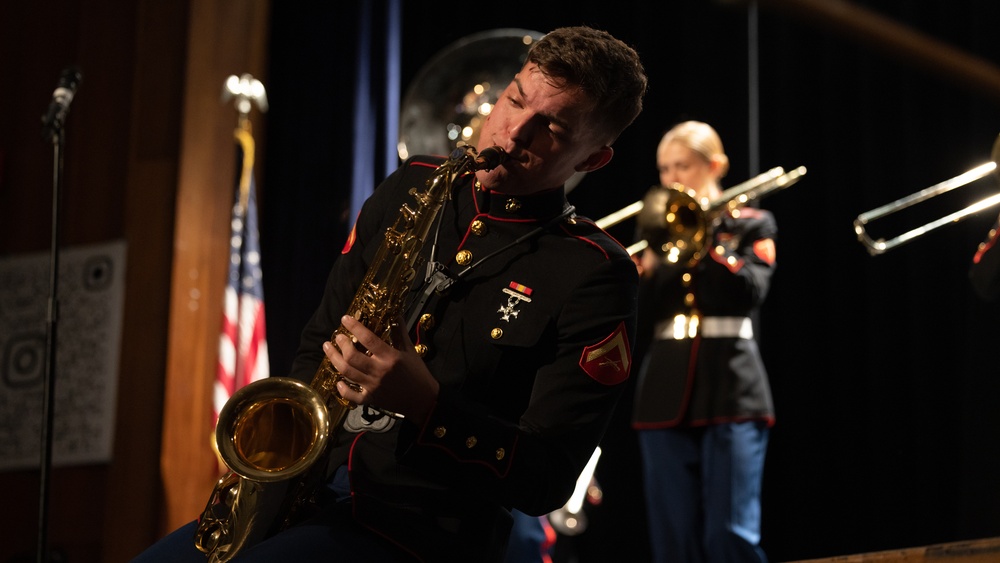 2nd Marine Aircraft Wing Band performs at Bunnell High School