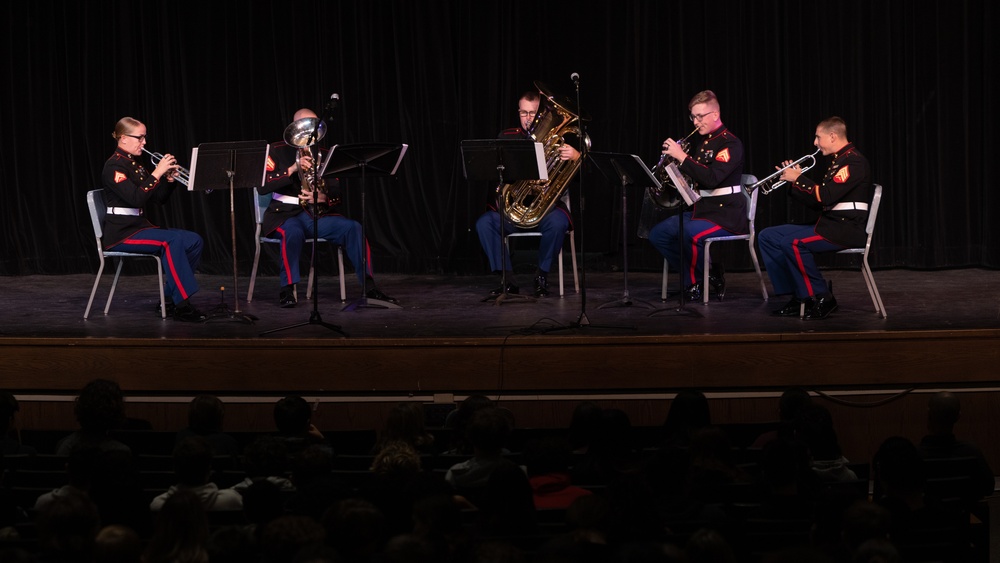 2nd Marine Aircraft Wing Band performs at Bunnell High School