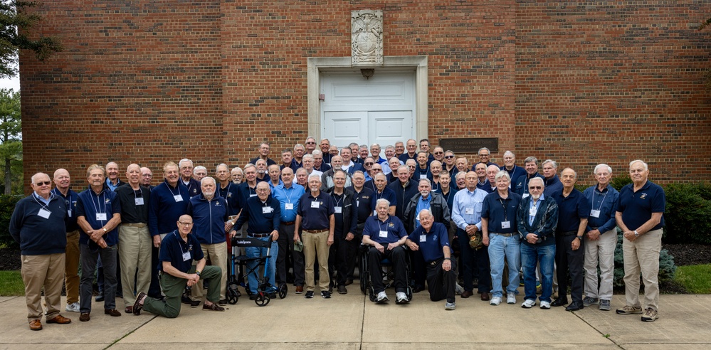 U.S. Marine Corps Vietnam veterans reunite after 57 years at the Marine Corps Base Quantico Chapel