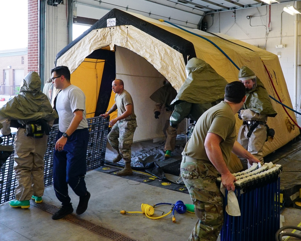 319th Medical Group conducts decontamination exercise