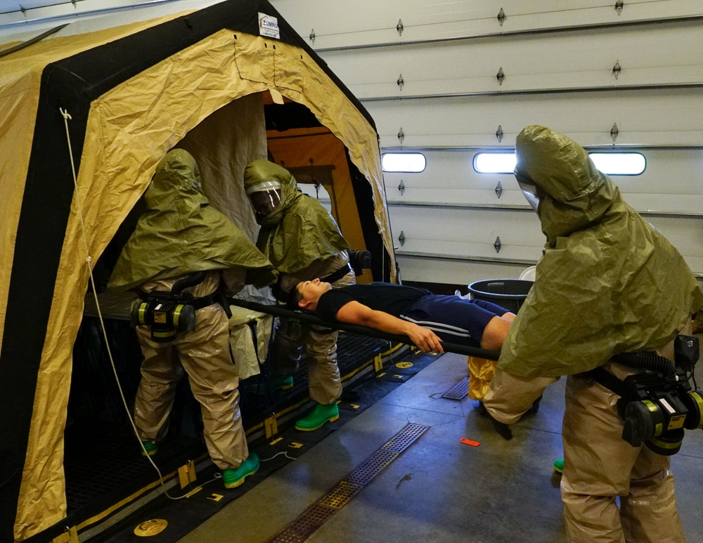 319th Medical Group conducts decontamination exercise