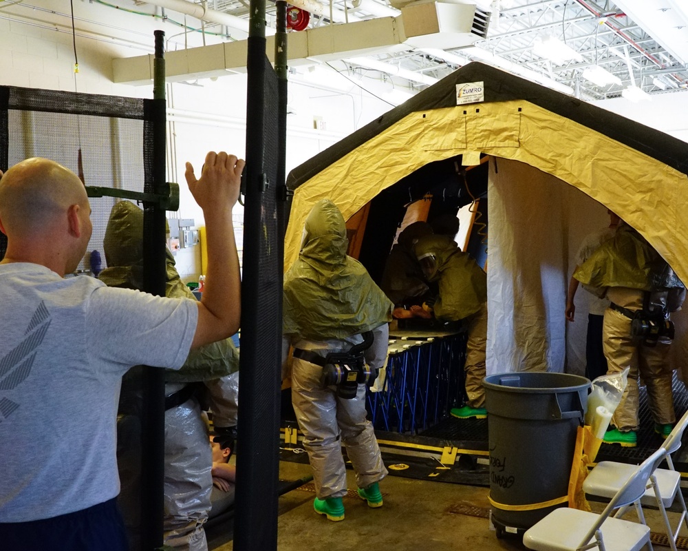 319th Medical Group conducts decontamination exercise