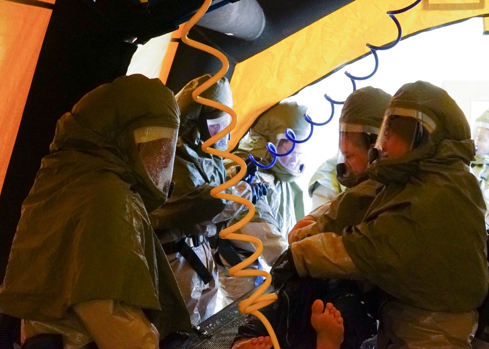 319th Medical Group conducts decontamination exercise