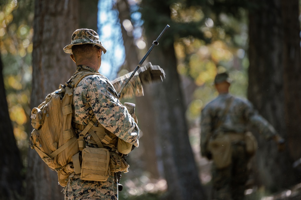 Marines with 1/7 conduct patrols at Big Bear Recreational Center in preparation for mountian warfare training