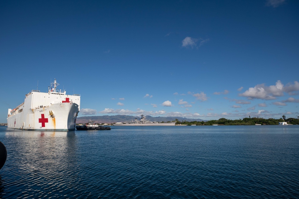 USNS Mercy arrives at Pearl Harbor for Pacific Partnership 2024-1