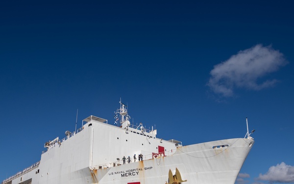 USNS Mercy arrives at Pearl Harbor for Pacific Partnership 2024-1