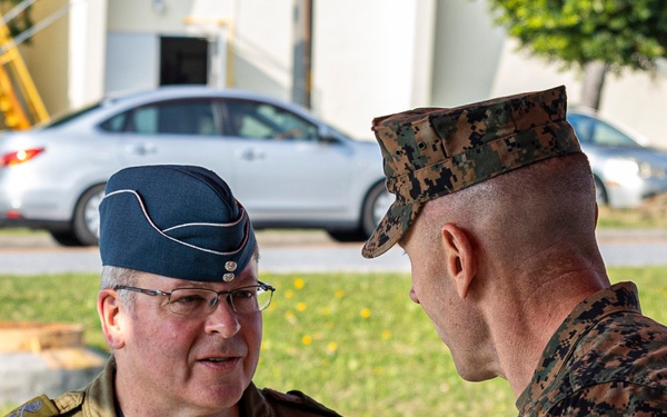 Maj. Gen. Iain Huddleston visits Marine Corps Air Station Futenma