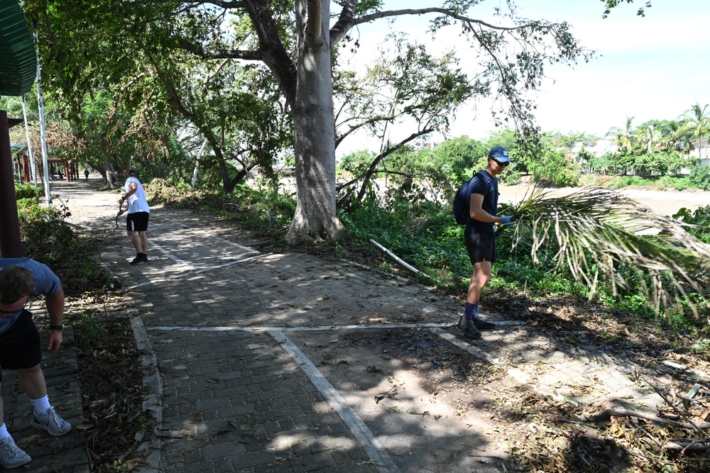 USCGC Waesche crew helps clean up storm debris in the community during Puerto Vallarta port visit