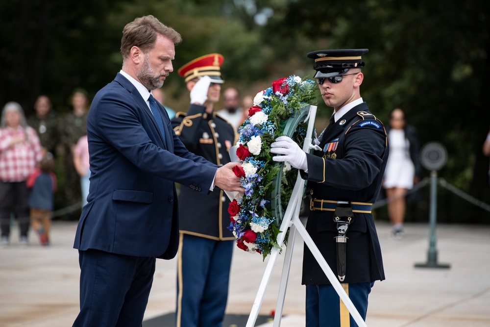 Minister of Defense of Croatia Mario Banožić Participates in a Public Wreath-Laying Ceremony at the Tomb of the Unknown Soldier