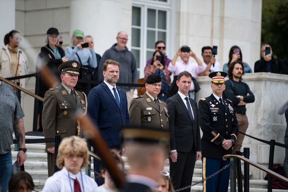 Minister of Defense of Croatia Mario Banožić Participates in a Public Wreath-Laying Ceremony at the Tomb of the Unknown Soldier