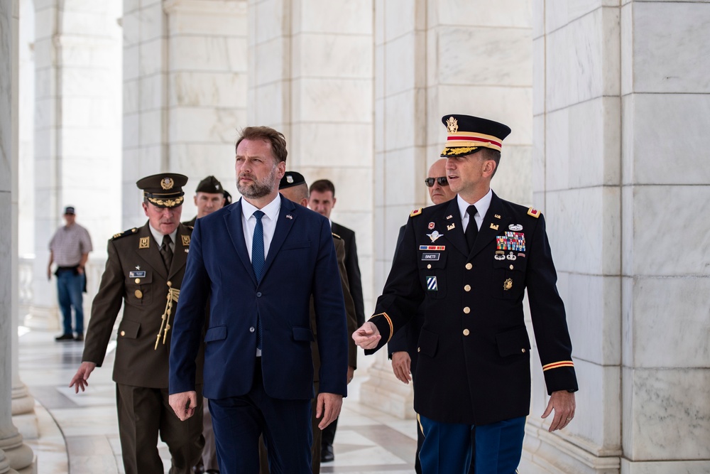 Minister of Defense of Croatia Mario Banožić Participates in a Public Wreath-Laying Ceremony at the Tomb of the Unknown Soldier