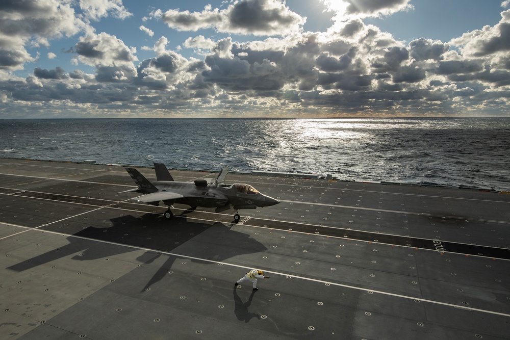 Launching an F-35B from the flight deck of U.K. HMS Prince of Wales