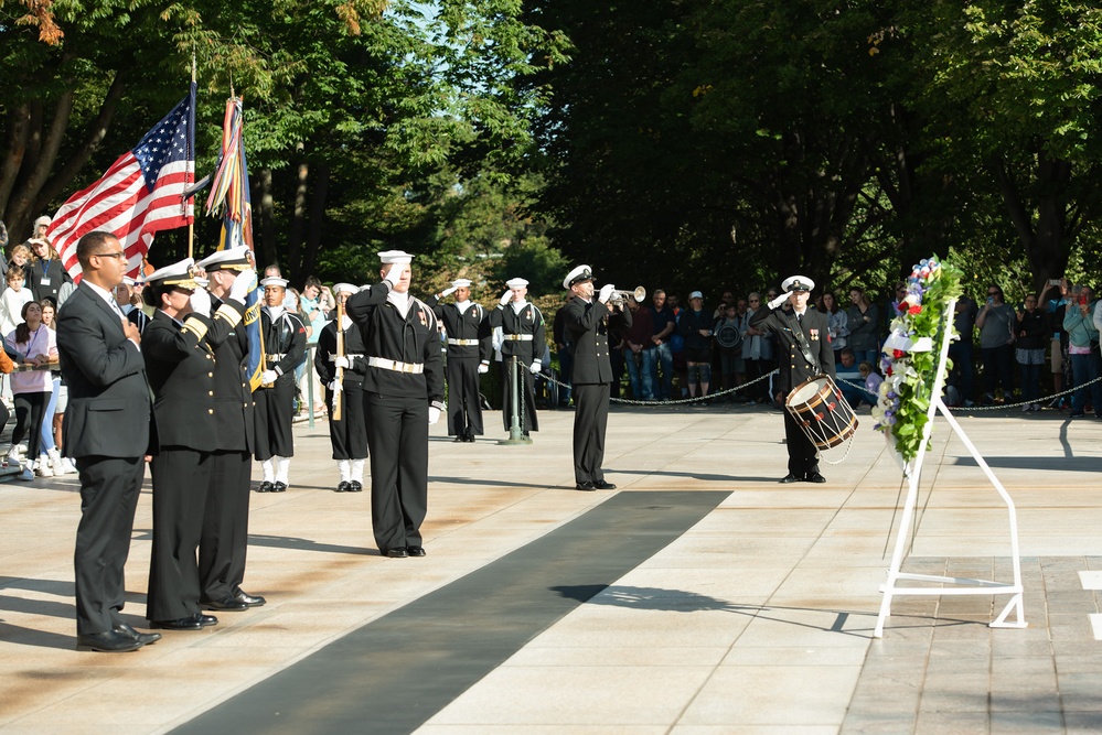 US Navy Band Performs at Wreath Laying Ceremony