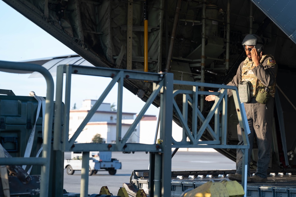 Yokota Airmen load cargo during Beverly Morning 24-1