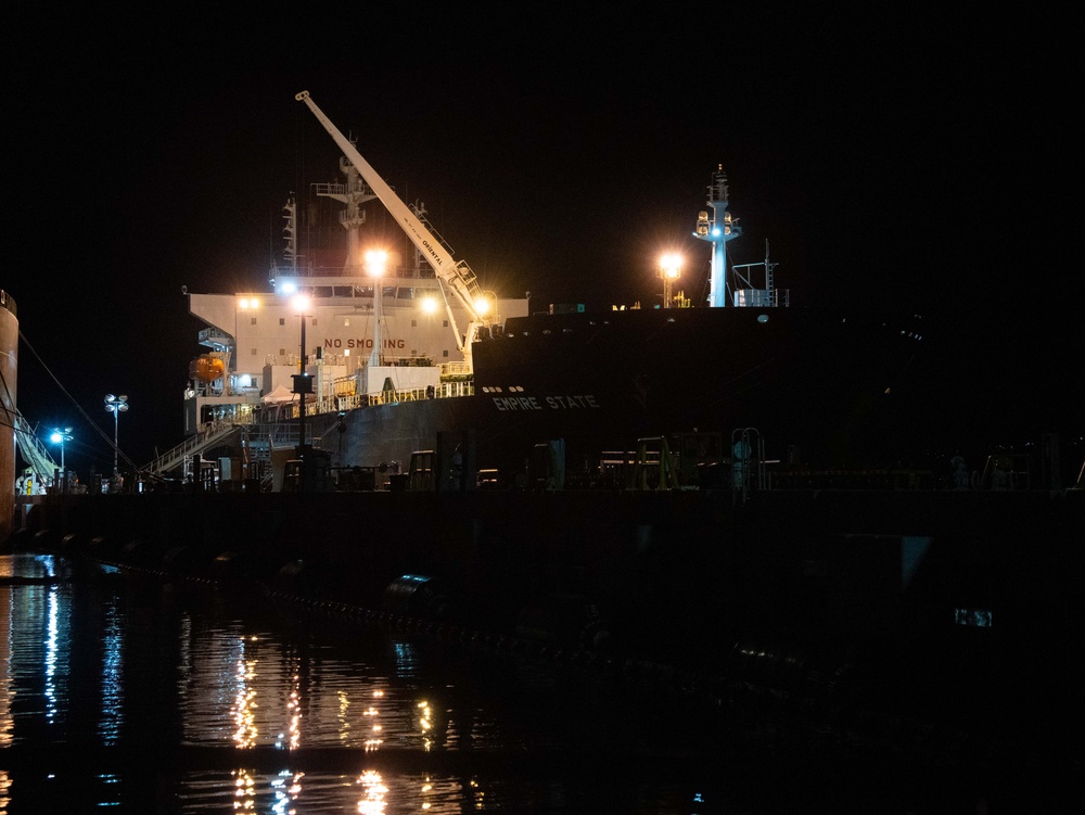 Personnel in Support of Joint Task Force-Red Hill Complete Transfer of Fuel to Merchant Tanker Empire State