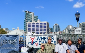 NAVSUP FLC San Diego Sailors delivered clothing donations to the Alpha Project, showcasing the Navy's dedication to fostering community outreach.