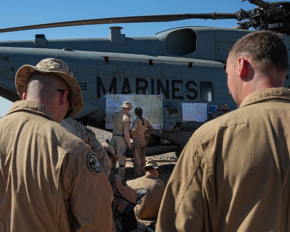 CH-53 helicopters provide air support