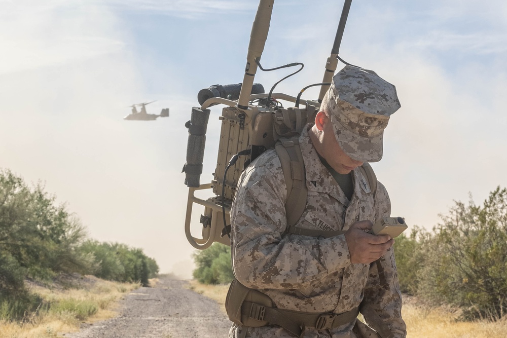 U.S. Marines with TACP perform ground communications with aircrafts