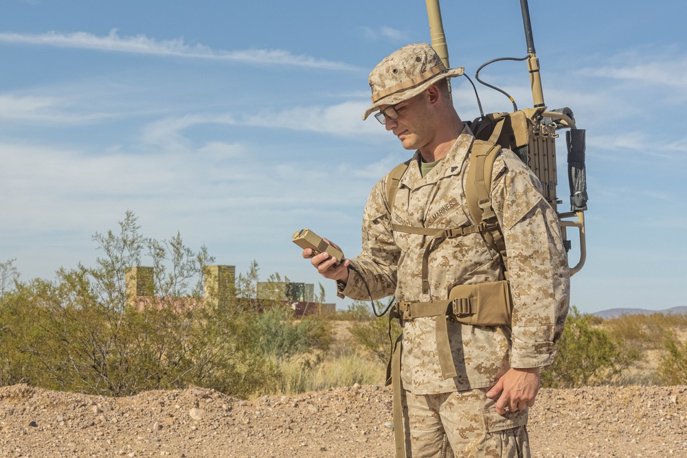 U.S. Marines with TACP perform ground communications with aircrafts