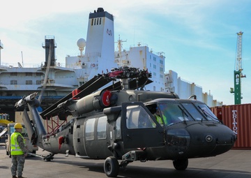 Dutch military and contractors provide port assistance for incoming US aviation brigade