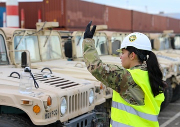 Dutch military and contractors provide port assistance for incoming US aviation brigade