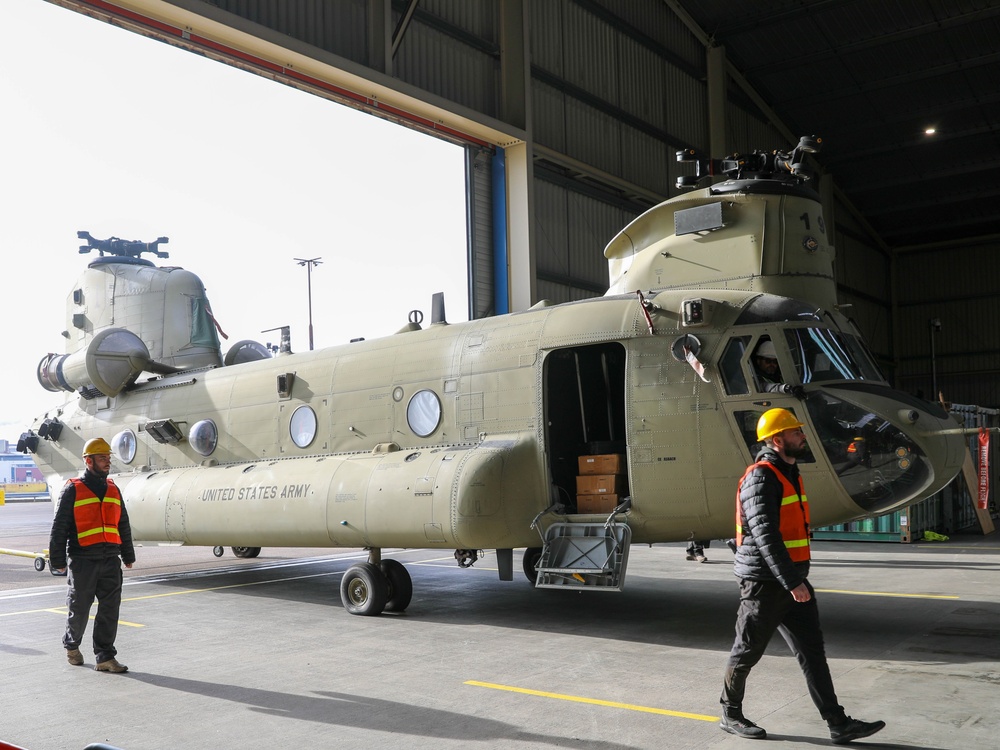 Dutch military and contractors provide port assistance for incoming US aviation brigade