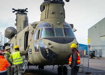 Dutch military and contractors provide port assistance for incoming US aviation brigade