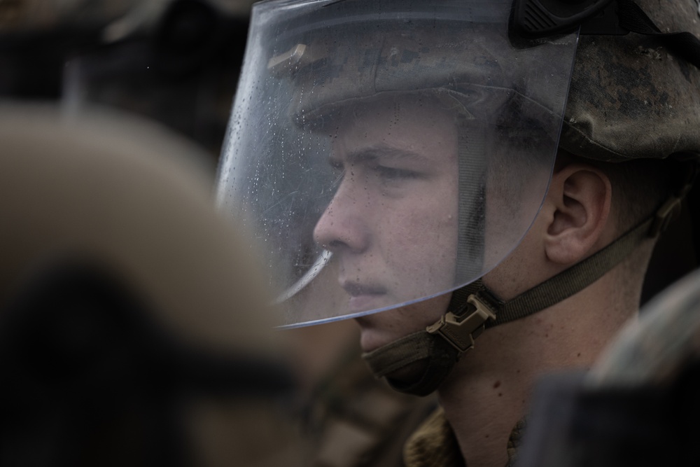 BLT 1/8 Marines Conduct Familiarization Fire and Riot Control Formations