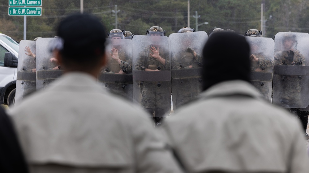 BLT 1/8 Marines Conduct Familiarization Fire and Riot Control Formations