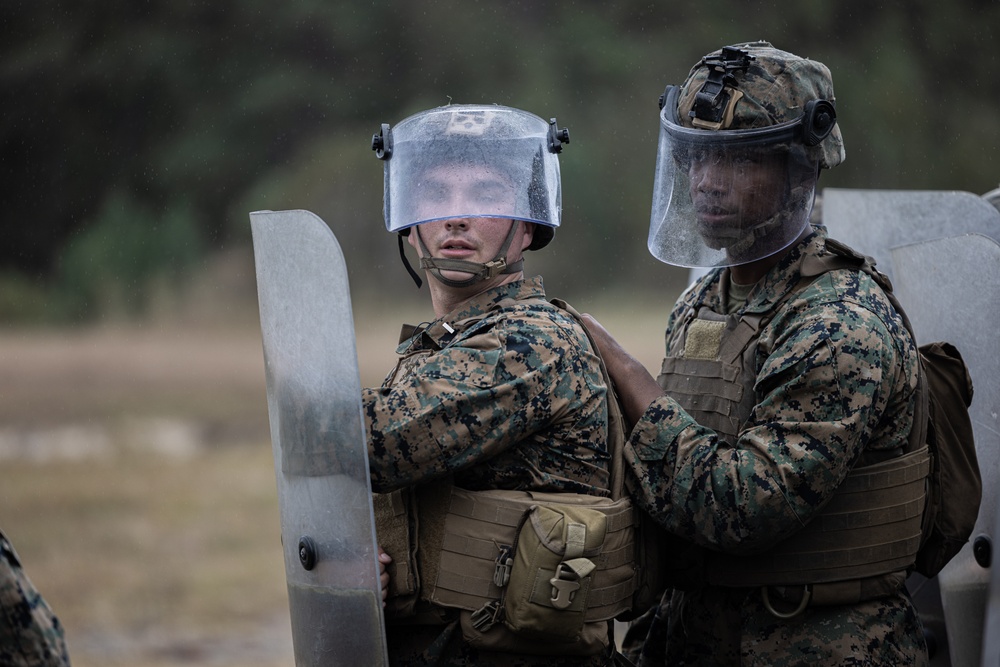 BLT 1/8 Marines Conduct Familiarization Fire and Riot Control Formations