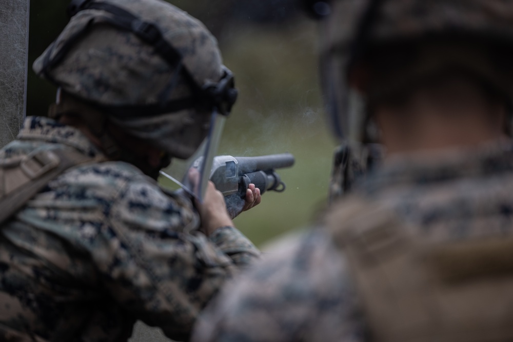 BLT 1/8 Marines Conduct Familiarization Fire and Riot Control Formations