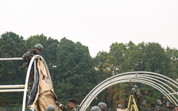 110th FFS assemble tents for readiness exercise