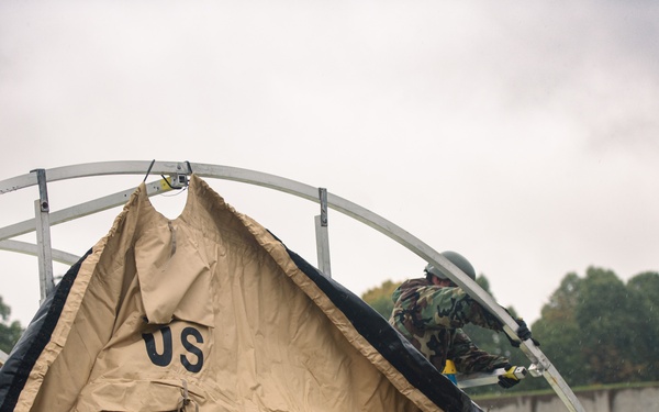 110th FFS assemble tents for readiness exercise