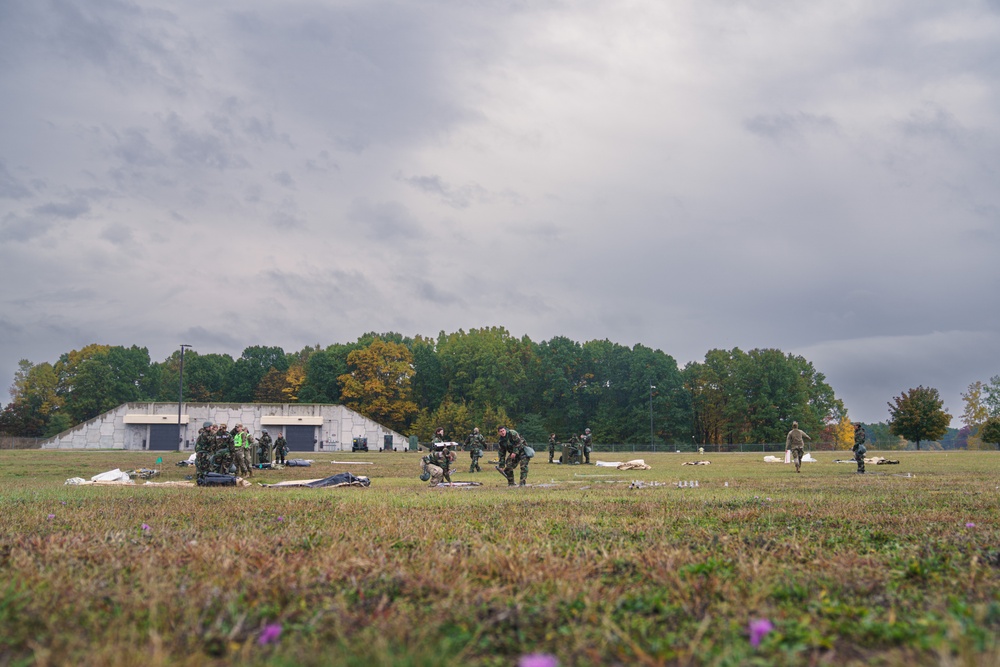 110th FFS assemble tents for readiness exercise