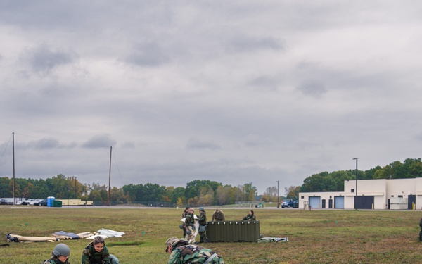 110th FFS assemble tents for readiness exercise