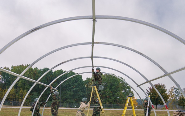 110th FFS assemble tents for readiness exercise