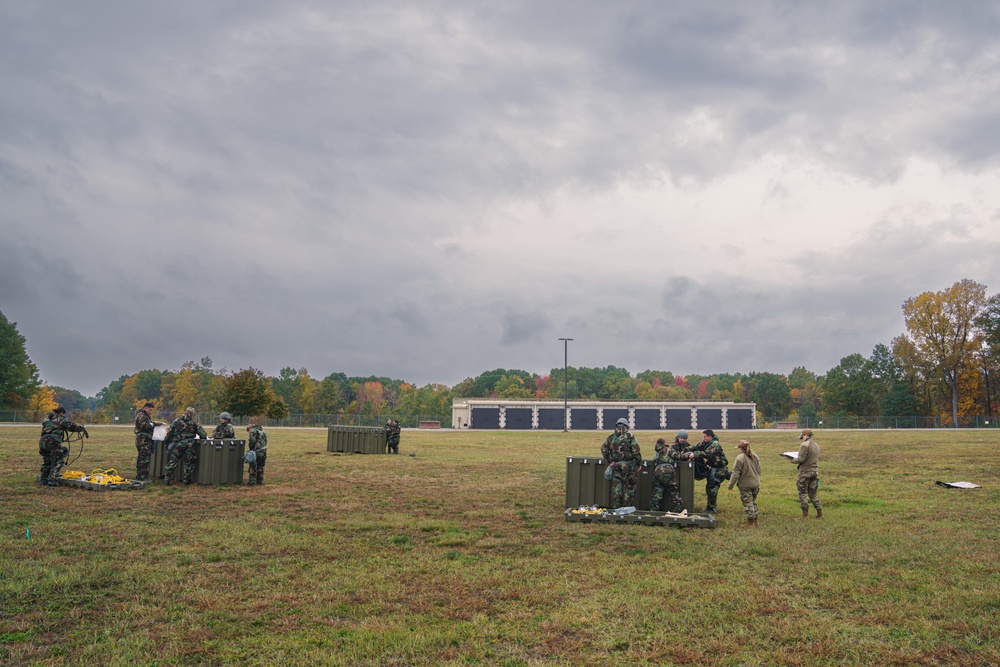 110th FFS assemble tents for readiness exercise