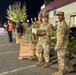 The 10th Mountain Division Sustainment Brigade help distribute water outside of the Watertown Municipal Arena to residents of Watertown, New York.