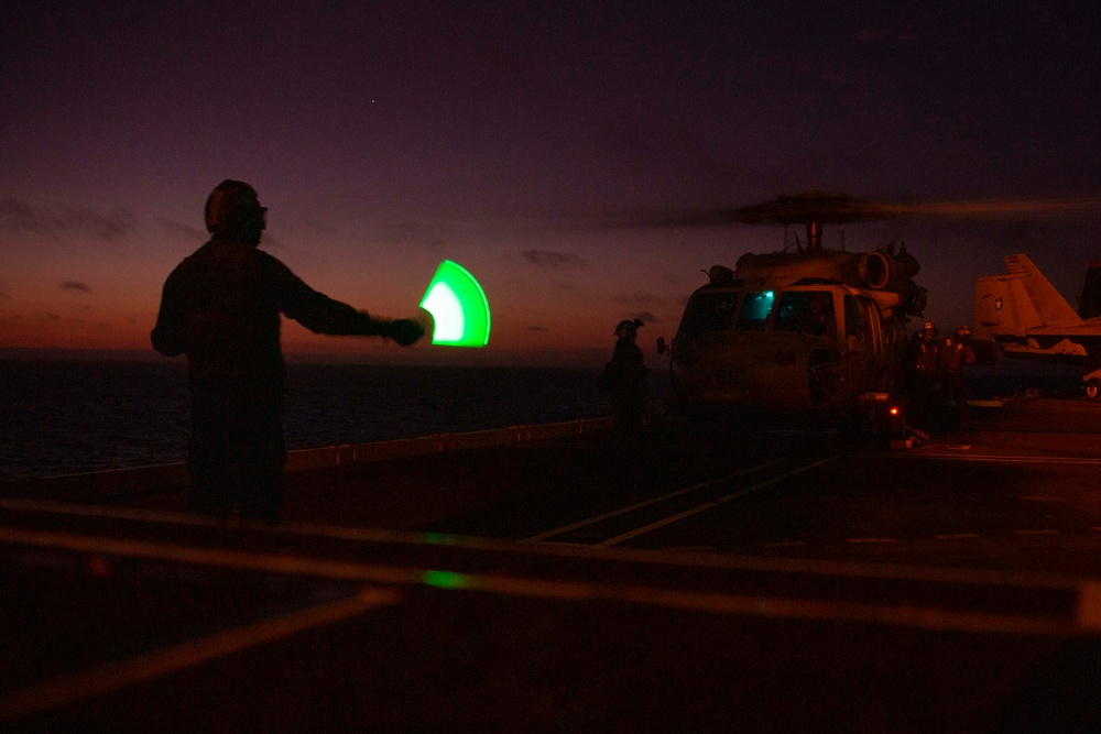 Abraham Lincoln conducts night flight operations